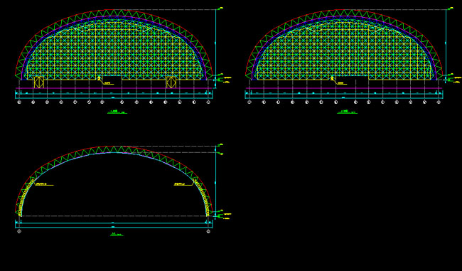 绥芬河跨度110米，拱高35_7米煤棚网架